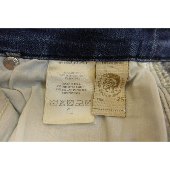 Womans Diesel grupee blue jeans size 25 super slim, skinny low waist stretch - Picture 6 of 11